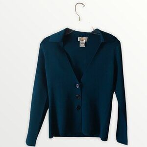 Talbots Classic Collared V-Neck Cardigan